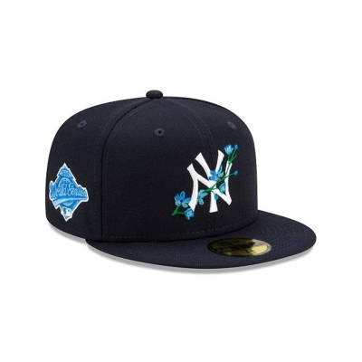 New York Yankees Gorra | New Era MLB Side Patch Bloom 59fifty Fitted Cap Mexico - Azules